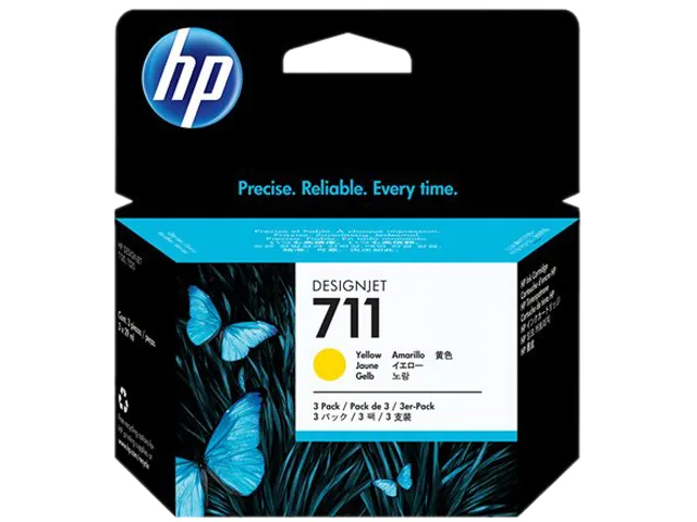 HP HP CZ136A 711 Yellow DesignJet Ink Cartridges 29-ml 3-pack — product photo
