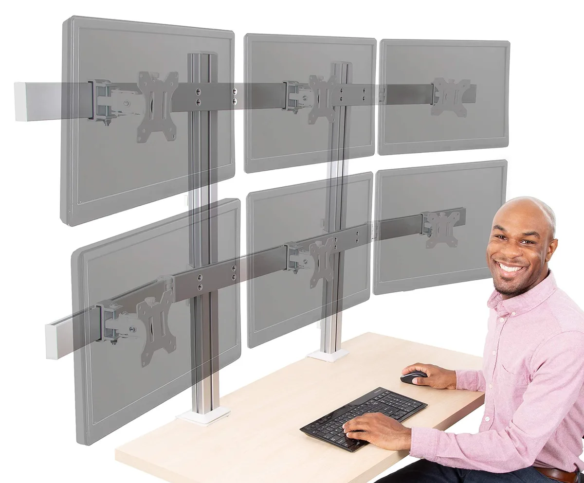 Stand Steady Stand Steady 6 Monitor Mount Desk Setup Silver 6 Mounts — product photo