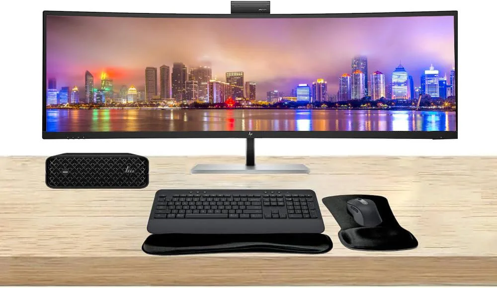 HP HP Z2 Mini G9 i7-14700 32GB 512GB W11 Pro 49" 549pm MK650 Bundle — product photo
