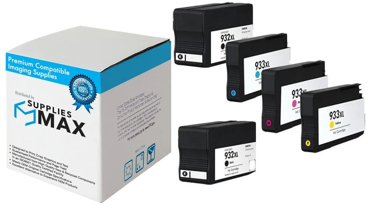 SuppliesMax SuppliesMax High Yield Inkjet Combo Pack 2BK/C/M/Y 1000 Pages HP N9H69FN — product photo