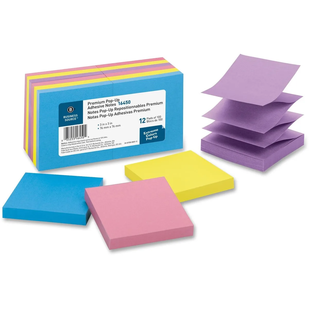 Business Source Business Source 16450 Sticky Notes 3x3 100 Sheets 12 Pack — product photo