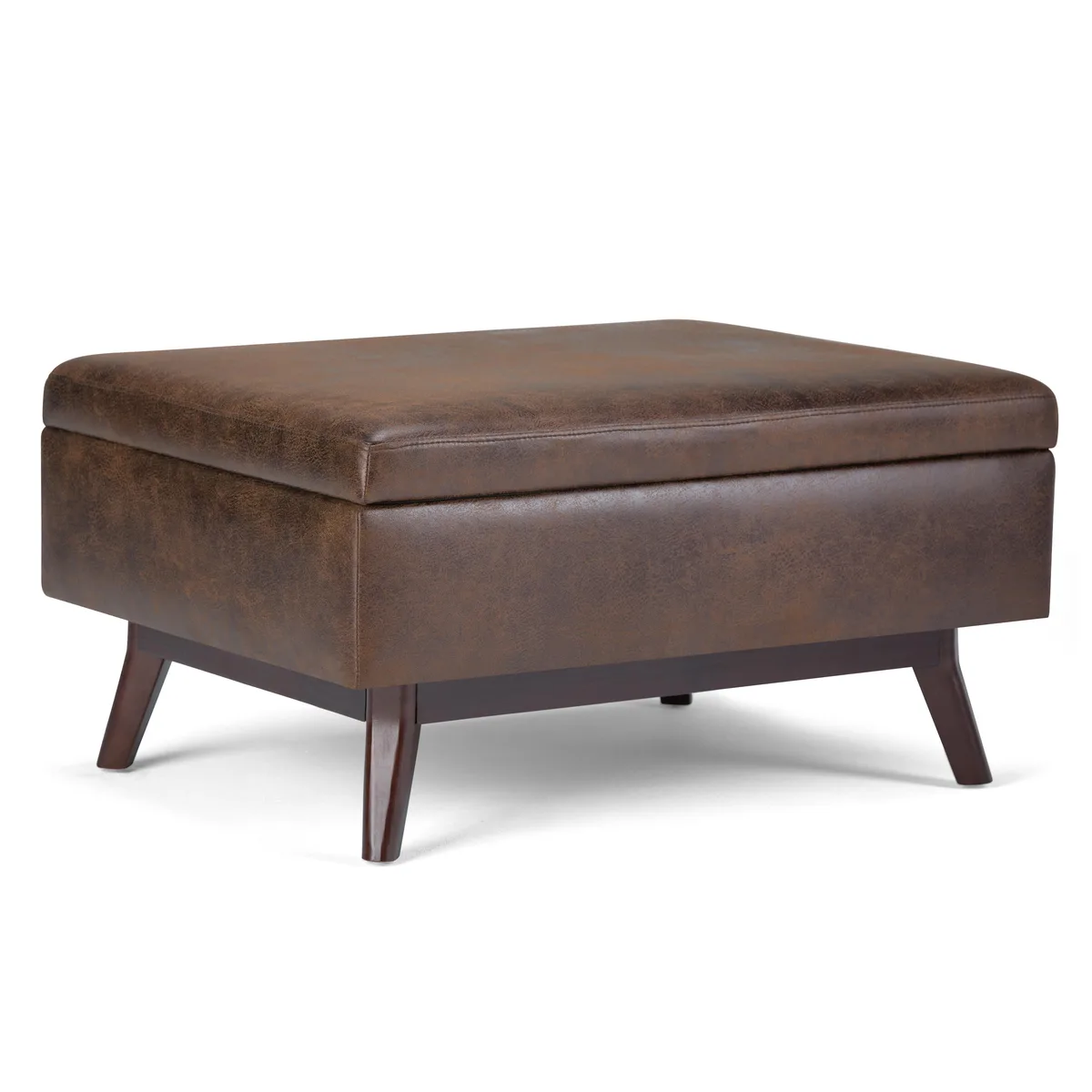 tuphen tuphen Owen Coffee Table Storage Ottoman Distressed Chestnut Brown 34.1" W x 26" D x 18.5" H — product photo