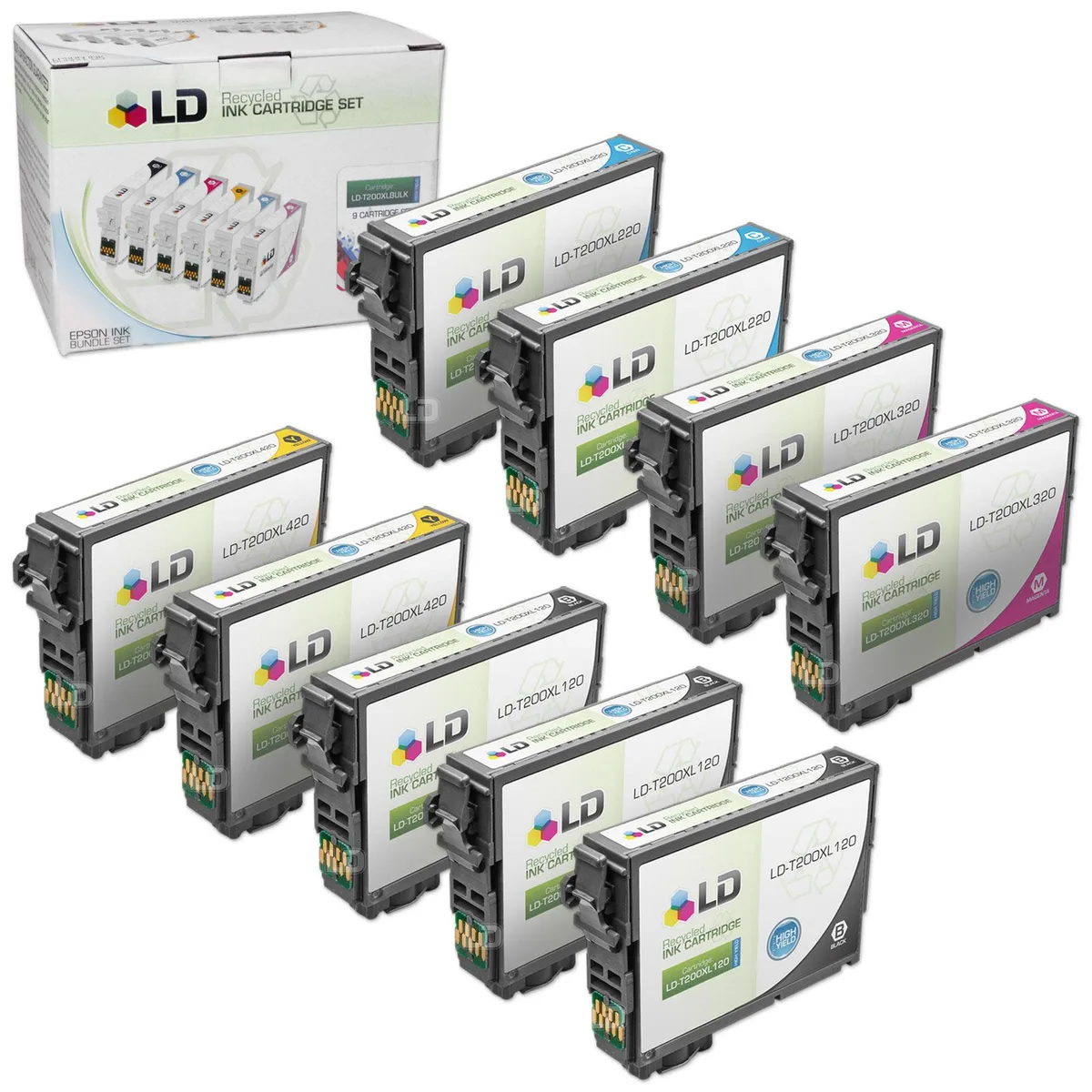 LD Products LD Products T200XL9Pbb 9-pack ink cartridge set (3× black 120, 2× cyan 220, 2× magenta 320, 2× yellow 420) — product photo