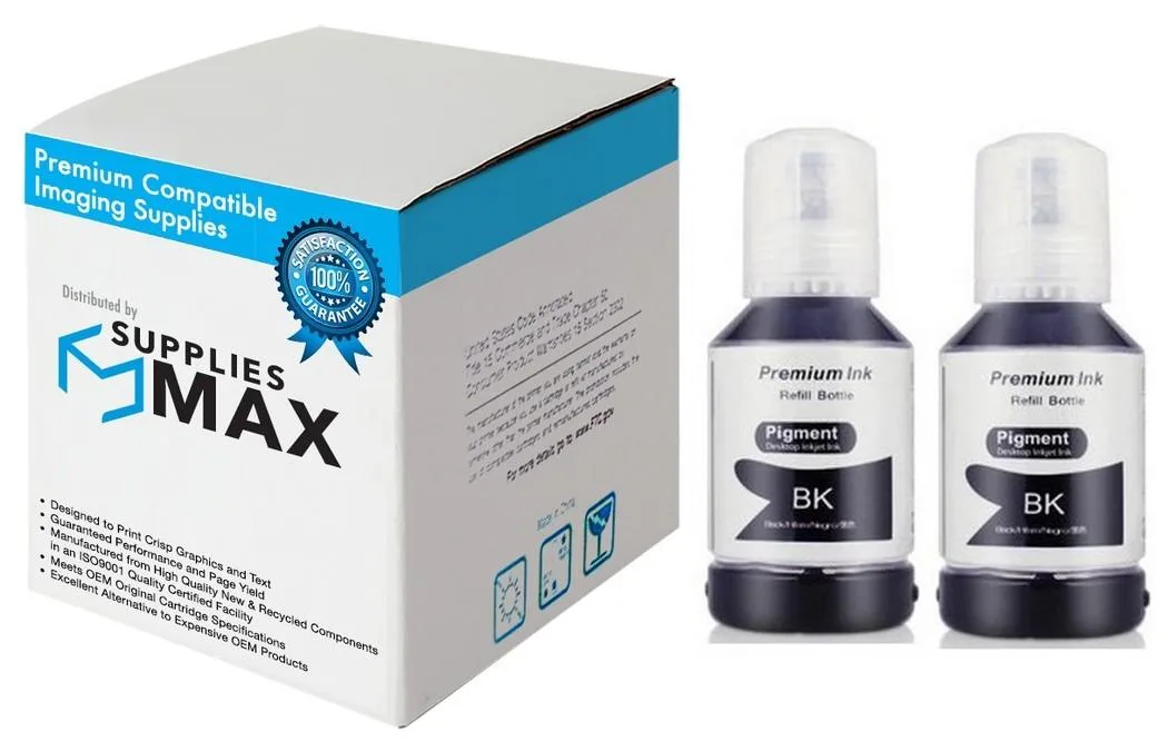 SuppliesMax SuppliesMax EPST512020-S-D2 Black Ink Bottle 2 Pack 8000 Pages — product photo