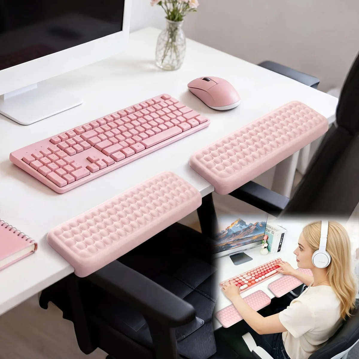 HESUSLA Ergwr-spl01 L-Shaped Memory Foam Elbow Pads 2-Piece Pink — product photo