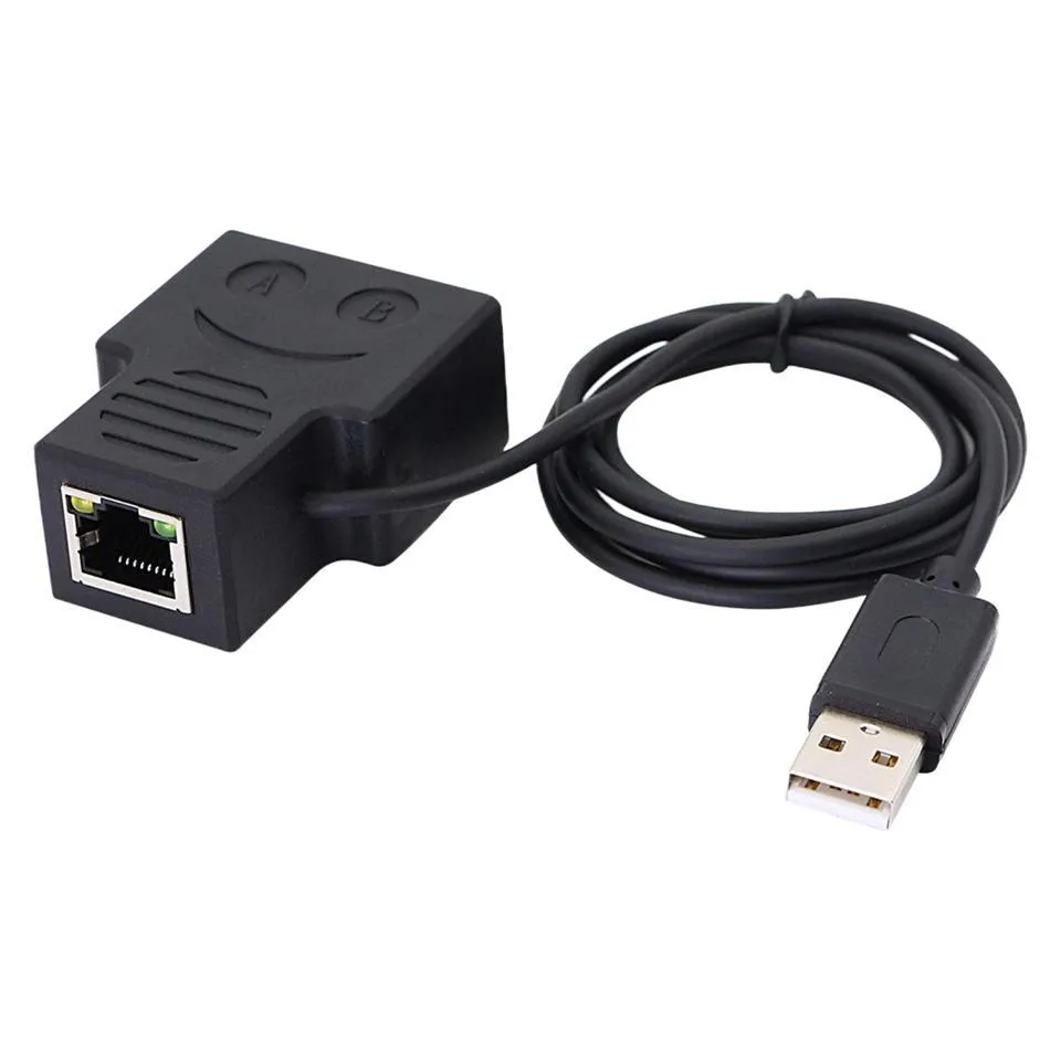 WRIARICH WRIARICH 1 to 2 RJ45 Network Splitter Adapter USB Power Cable 0.75m — product photo