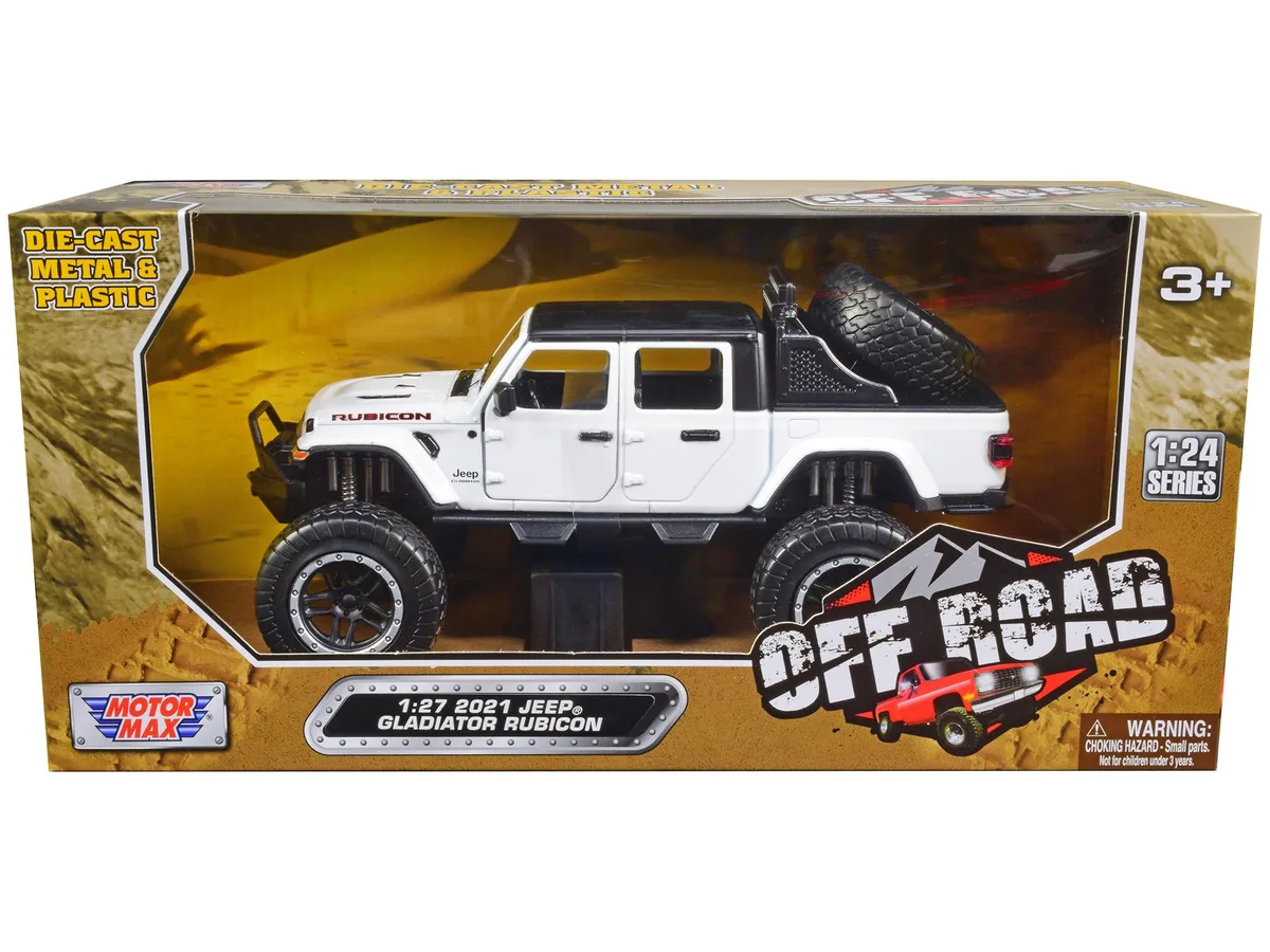 MOTORMAX MOTORMAX 2021 Jeep Gladiator Rubicon 1/27 Diecast Truck White Black Top — product photo