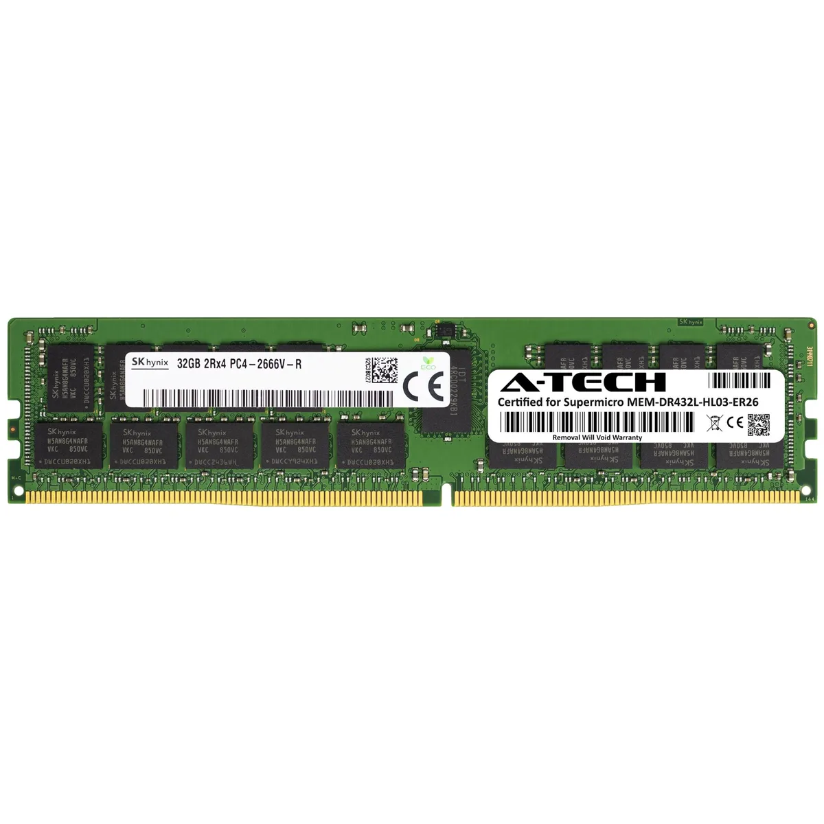 A-Tech A-Tech 32GB DDR4 2666MHz ECC RDIMM 2Rx4 CL19 1.2V Supermicro Certified — product photo