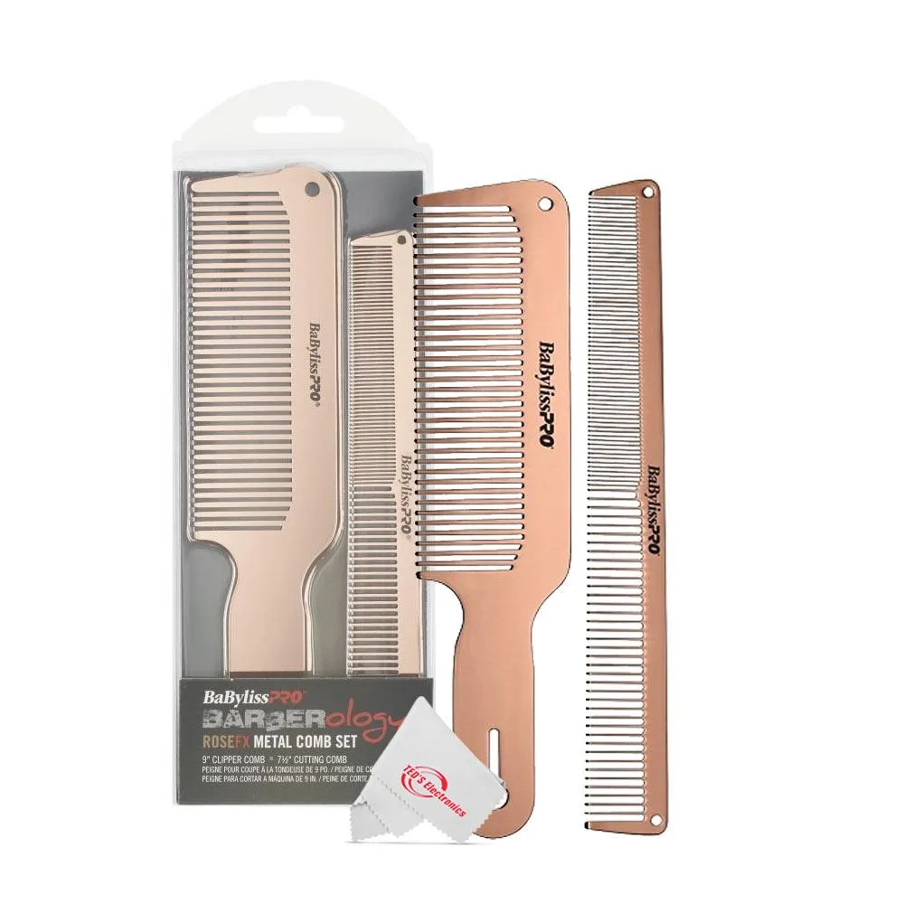 Babyliss Pro Babyliss Pro BCOMBSET2RG GoldFX Metal Comb 2-Pack hair styling tool 9" 7.5 — product photo