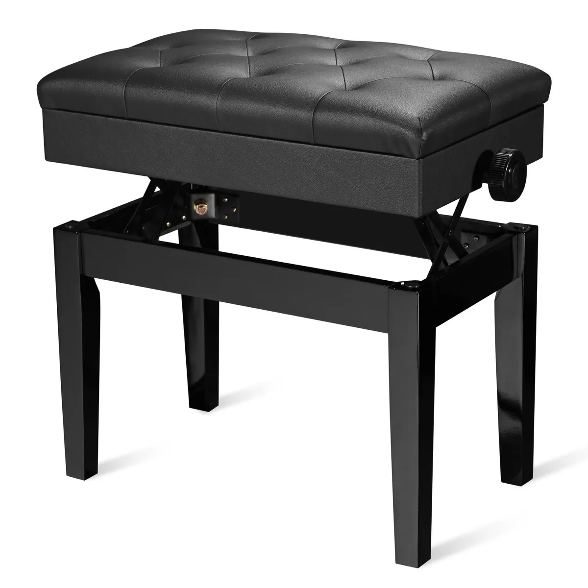 Yescom USA, Inc. Yescom USA, Inc. Piano Keyboard Bench 22x13" Adjustable Height Storage Black — product photo
