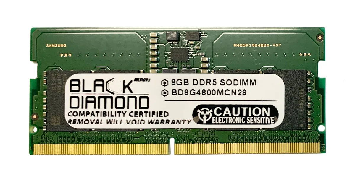 Black Diamond Memory Black Diamond Memory BD8G4800MCN28 8GB DDR5 4800 SODIMM 262-pin memory upgrade — product photo