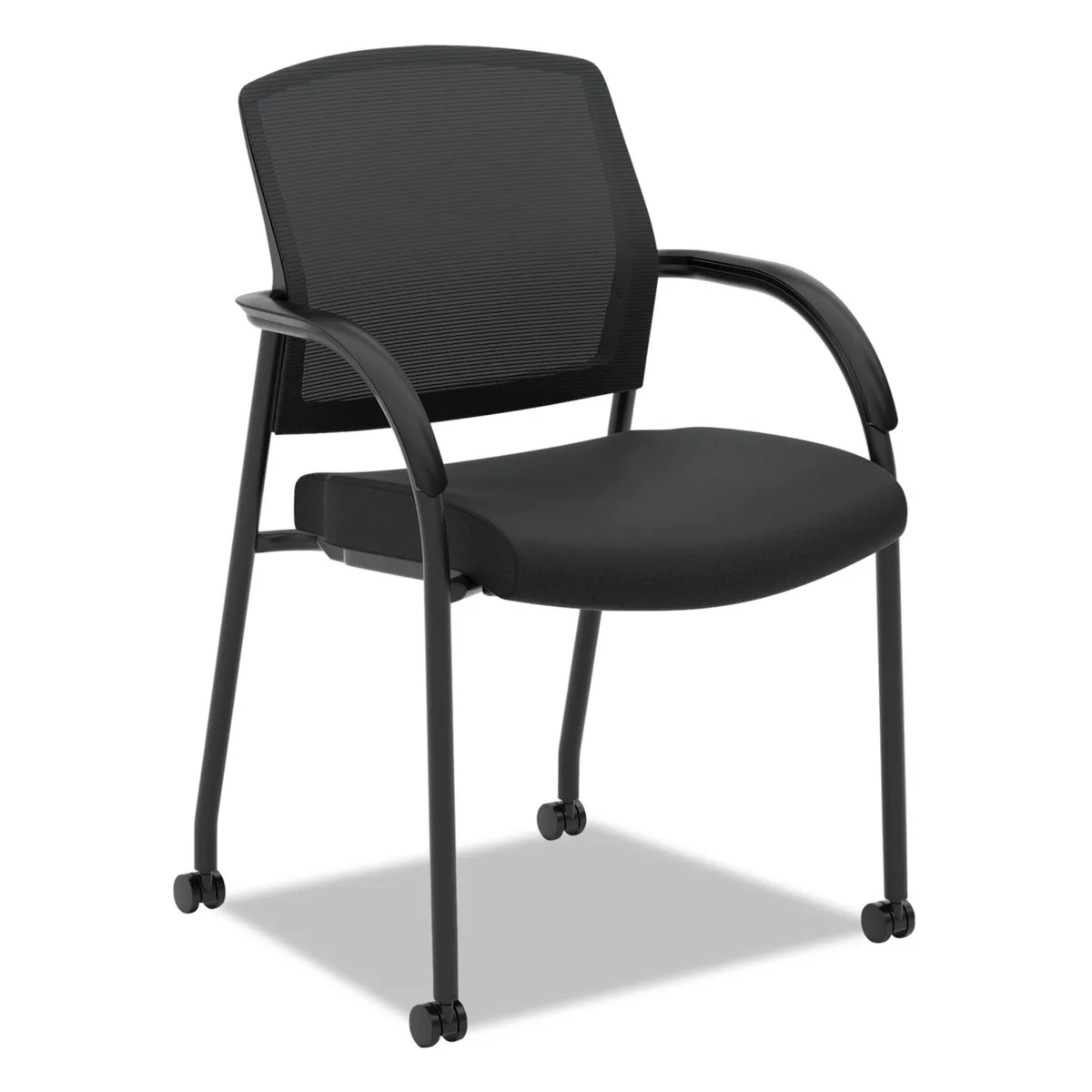HON HON Lota Mesh Guest Side Chair Black Fabric 19x18 Seat office furniture — product photo