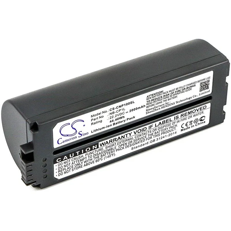 Rectangular Cameron Sino battery pack with Canon Selphy CP series compatibility labels