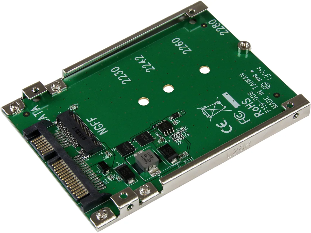 STARTECH STARTECH SAT32M225 M.2 SATA to 2.5in SATA adapter 7mm open frame ssd accessory — product photo