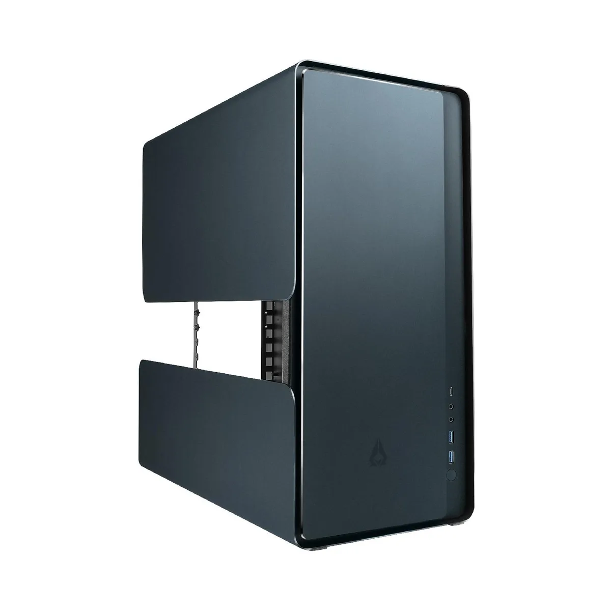 AZZA AZZA 808B-M CNC ATX Mid Tower PC Case Black Aluminum Steel 1 x 120 mm ARGB Fan Type-C Port — product photo