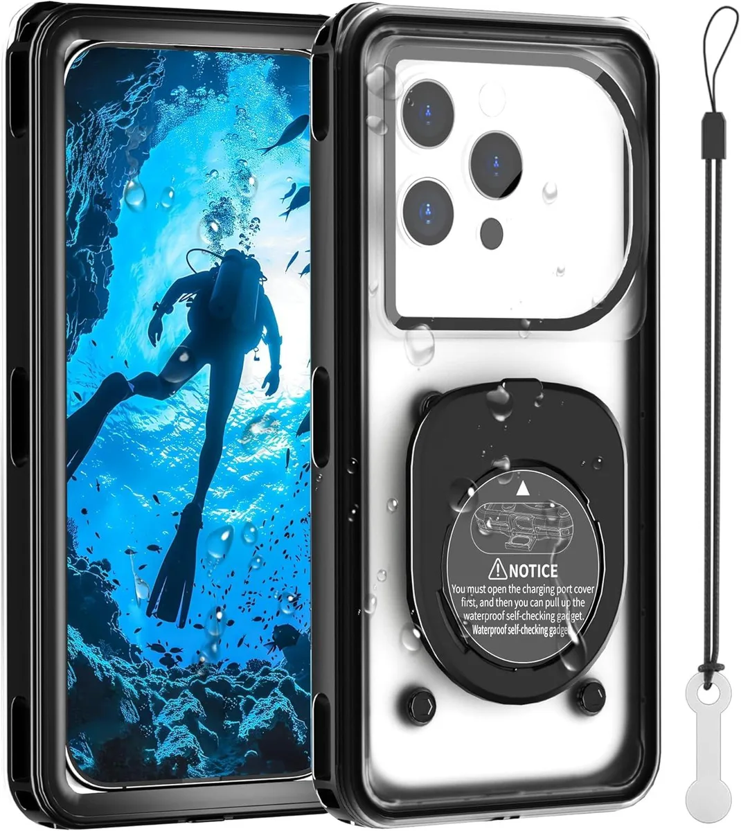 BONAEVER BONAEVER Waterproof Phone Case Black IPX8 6.9 — product photo