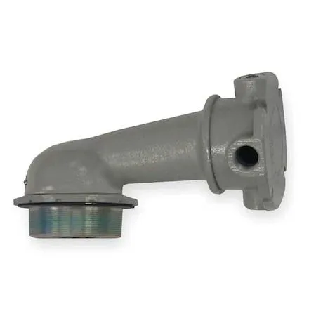 Gray epoxy-clad aluminum long mounting hood with bracket and screws