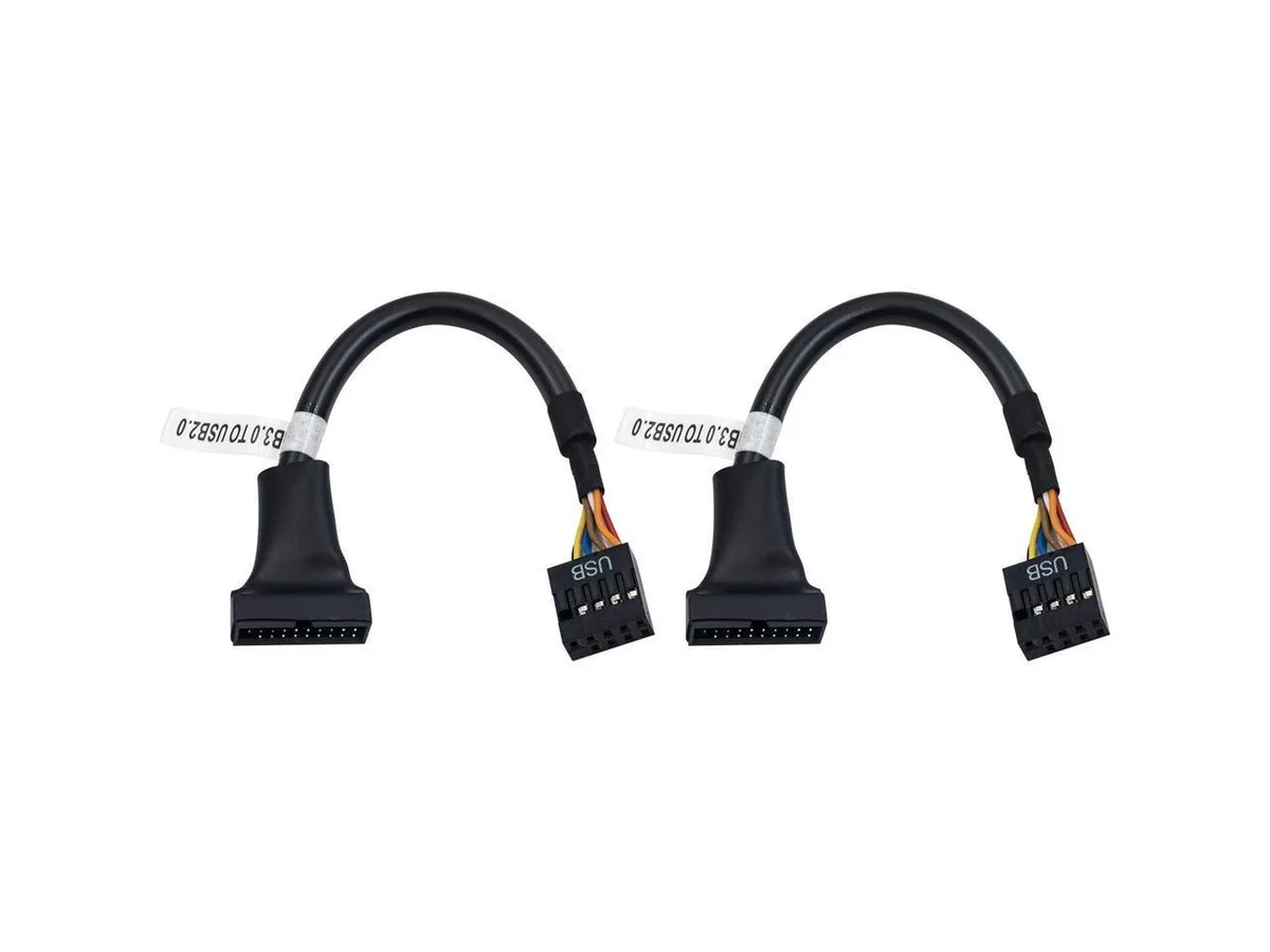 BUCIER BUCIER USB 3.0 to USB 2.0 Motherboard Adapter Cable 19 Pin to 9 Pin 15cm 2-Pack — product photo