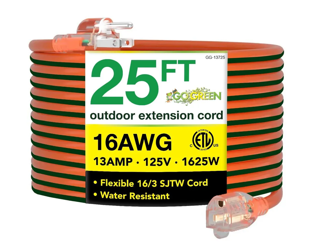  Power By GoGreen GG-13725 16/3 25ft Outdoor Extension Cord — product photo