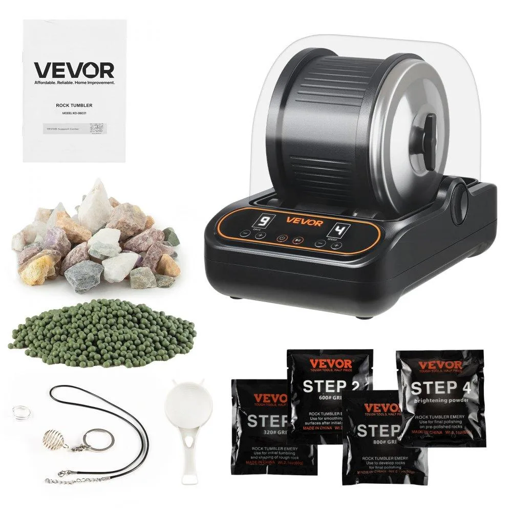 VEVOR VEVOR Rock Tumbler 3 lb 4-Speed 19 Day Timer TPU Drum — product photo
