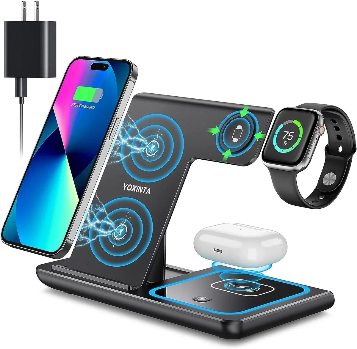 fanic fanic 3-in-1 Wireless Charger Stand Black 18W — product photo