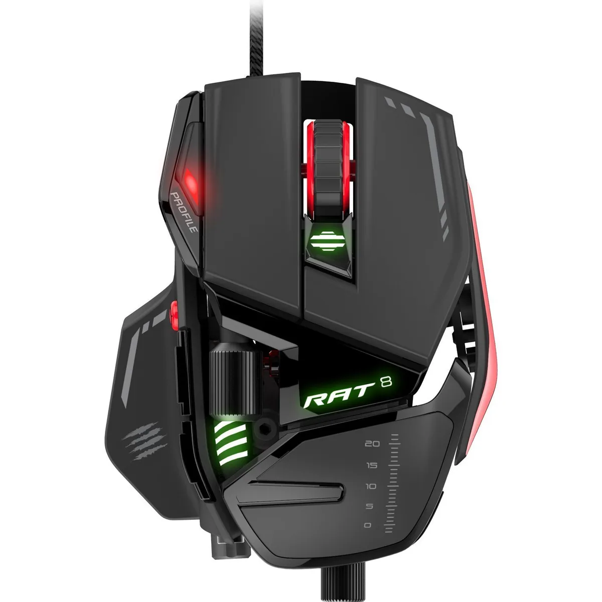 MAD CATZ MAD CATZ R.A.T.8 Gaming Mouse Wired Optical USB 12000 DPI 11 Buttons Black — product photo