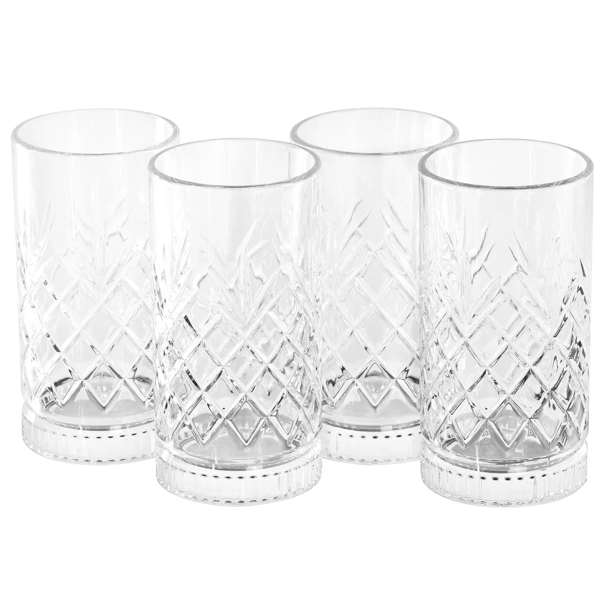 Gibson Home Gibson Home 510121595M 16oz Diamond Embossed Glass Tumbler Set drinkware — product photo
