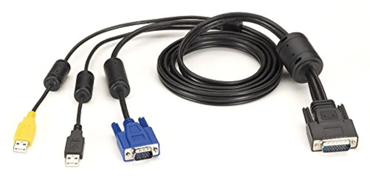 Black Box Corporation Black Box EHNSECURE3-0006 KVM Cable HD-26 Male to DB-15 Male USB-A Male 6 ft — product photo