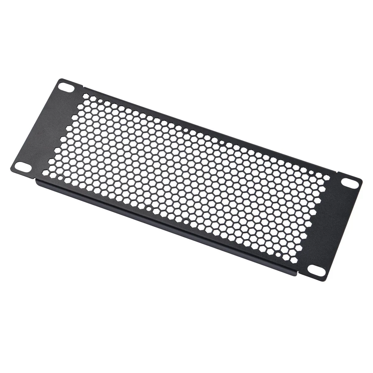 Black steel 2U vented blank panel for 10 inch rack