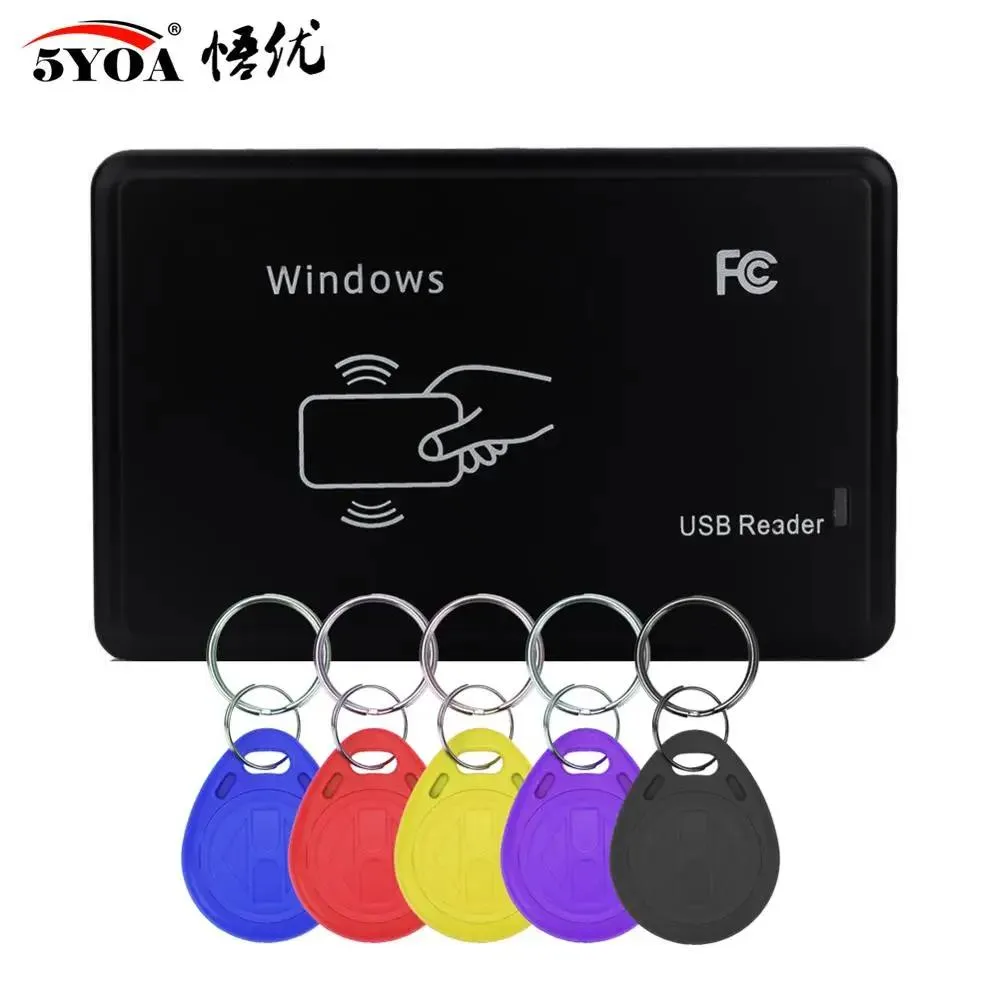 YINGHUA RFID duplicator with USB cable and five coloured key fobs