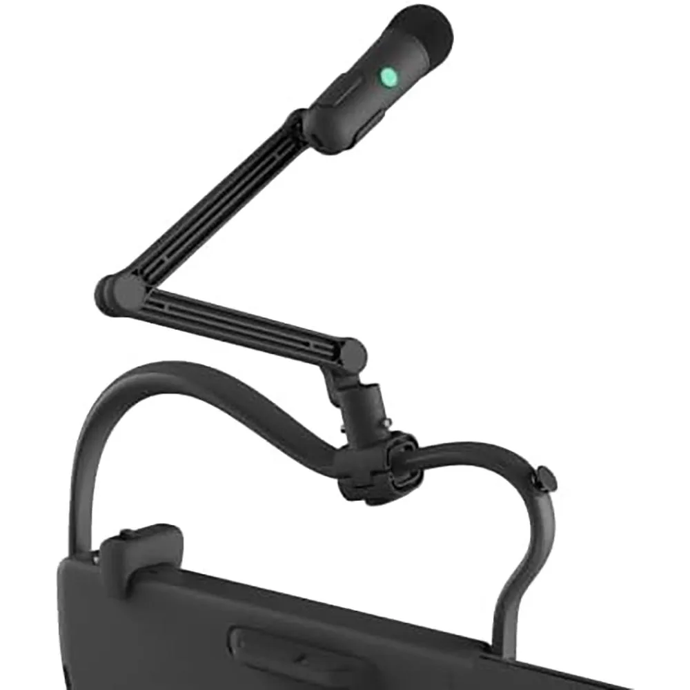 Dark gray wireless microphone with adjustable stand and suction mount