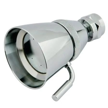 Polished chrome wall mounted shower head with side adjustment knob