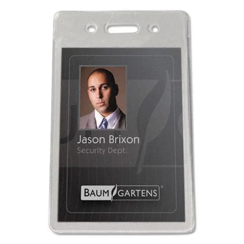 Baumgartens Baumgartens Proximity Badge Holder Vertical 50/PK Clear 47820 — product photo