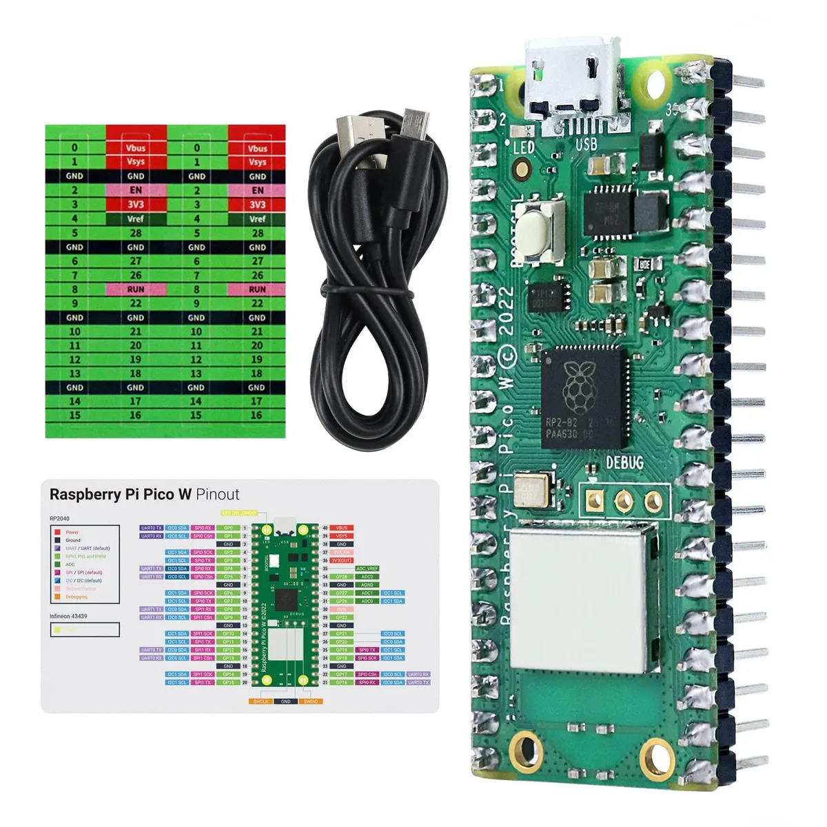 KEHIPI KEHIPI Raspberry Pi Pico W Pre-Soldered Header Development Board — product photo