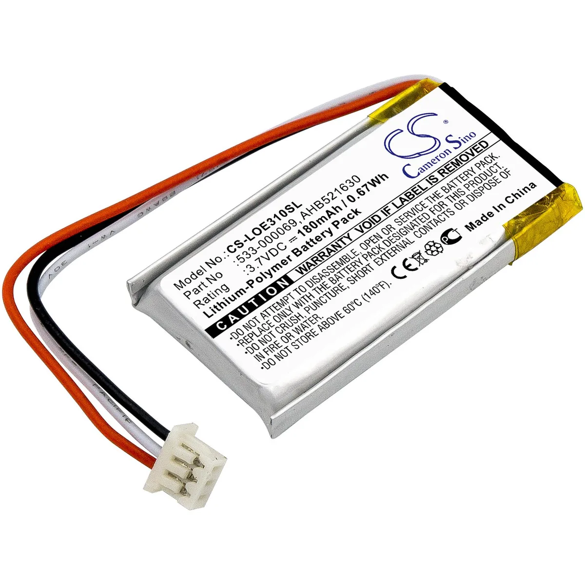 Centenex Electronics Centenex Electronics DS-CS-LOE310SL replacement battery 3.7V 220mAh — product photo