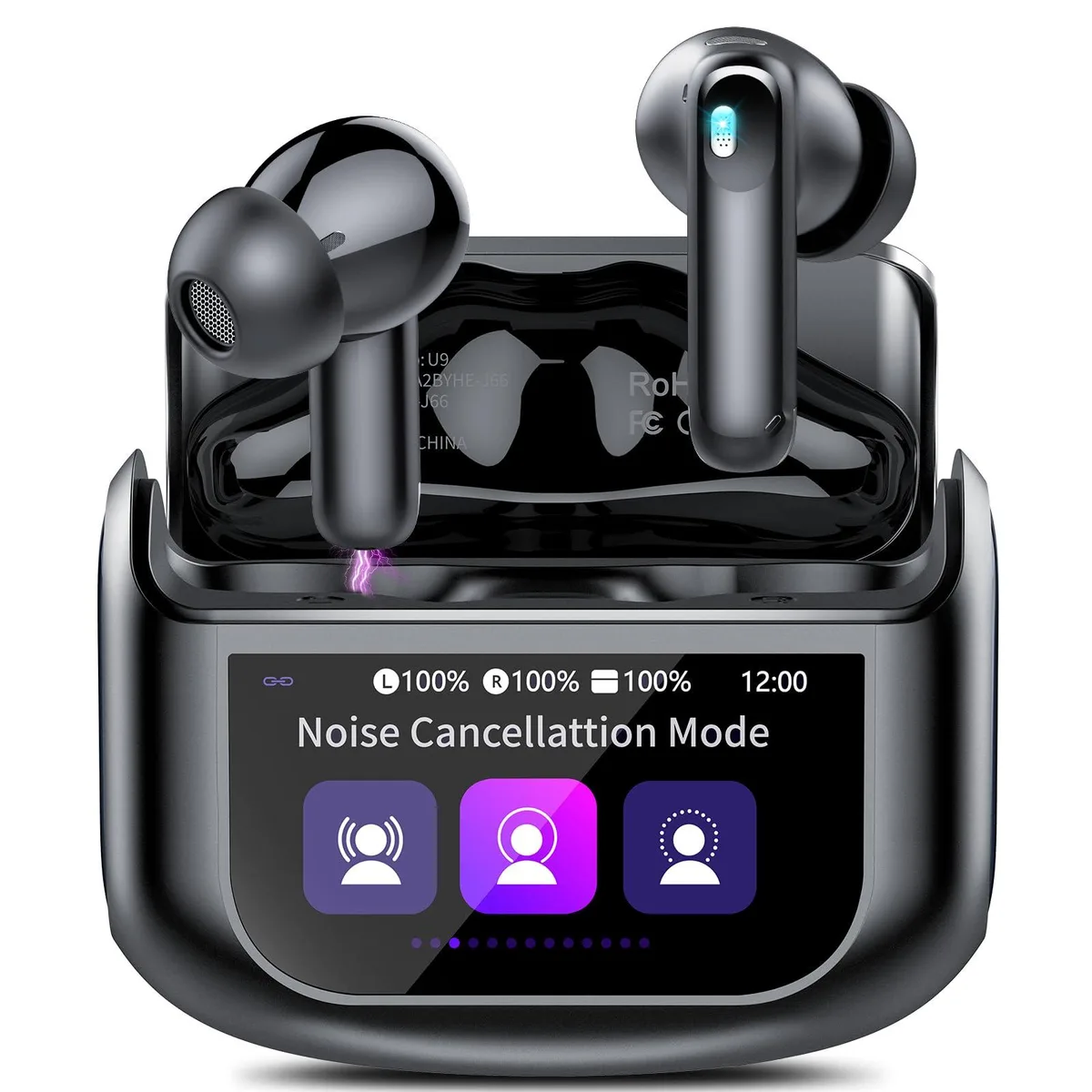 No Sew No Sew U9 AI Translation Earbuds Black Bluetooth 5.4 ANC — product photo