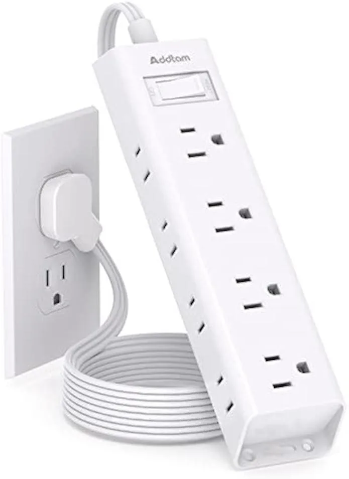 TAURKENAM TAURKENAM 12 Outlet Flat Plug Power Strip 5ft 900J Surge Protector — product photo