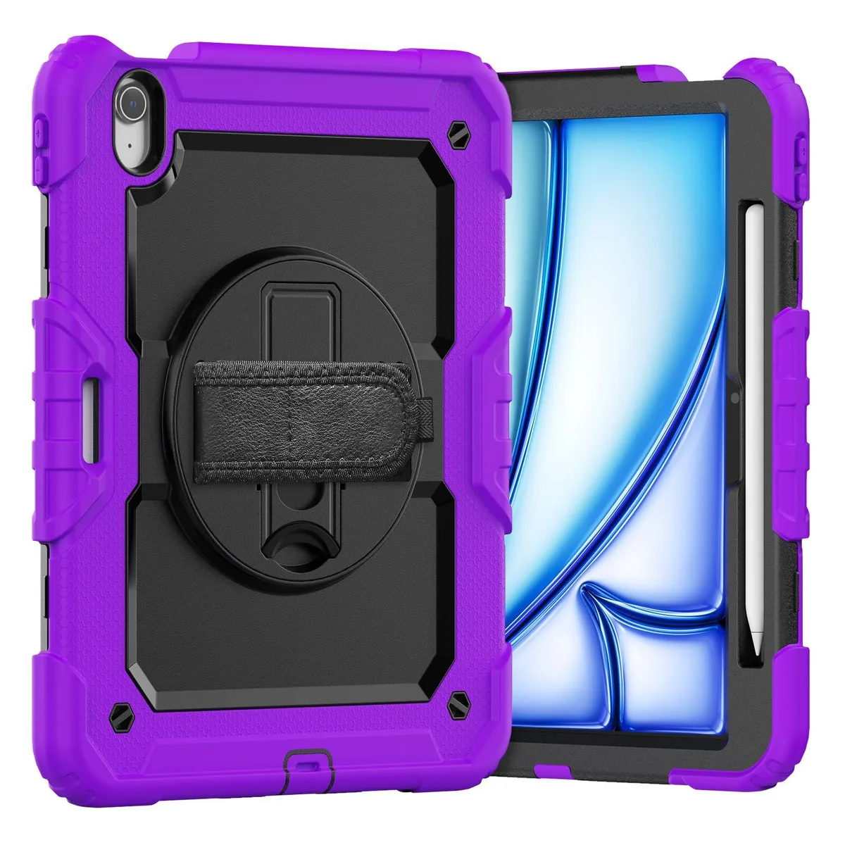 Timoom Timoom Heavy Duty Shockproof Case Purple 11" 360° Stand Straps iPad Air M3 2025 M2 2024 5th 4th Gen 10.9 — product photo