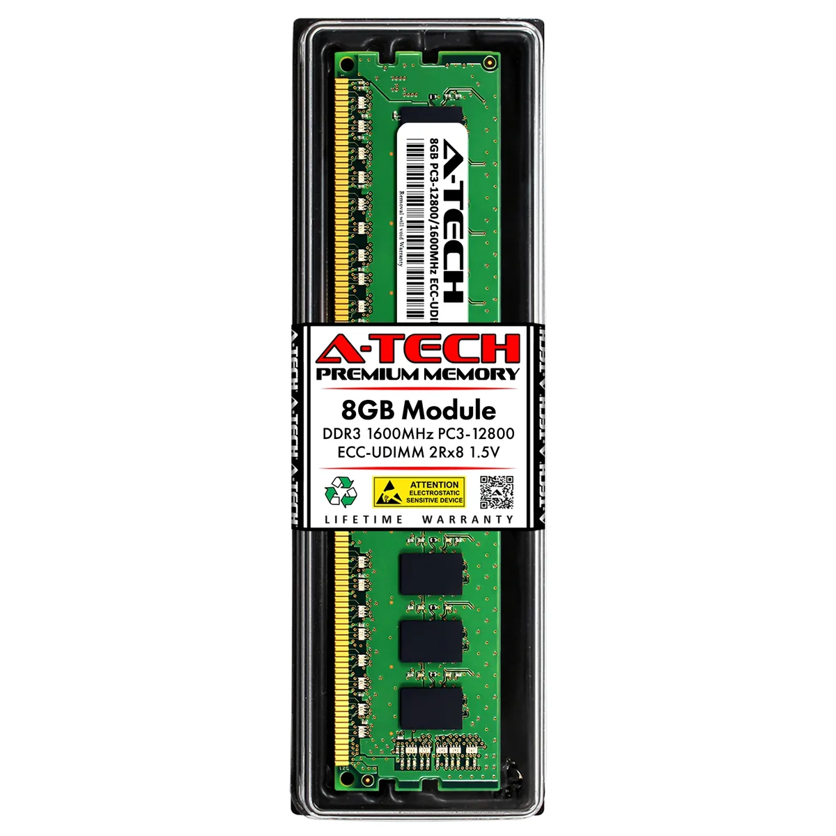 A-Tech A-Tech 8GB DDR3 1600 ECC UDIMM 2Rx8 1.5V 240-Pin Server RAM — product photo