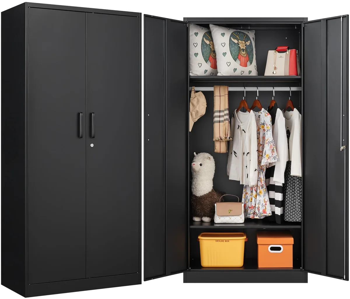 AFAIF AFAIF 72" Metal Wardrobe Cabinet 36x18 White closet organization — product photo