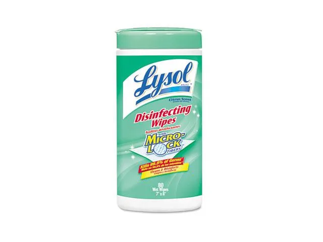 Reckitt Benckiser Reckitt Benckiser 77182CT Lysol Disinfecting Wipes Lemon Lime Blossom 80 count 6 cans cleaning — product photo
