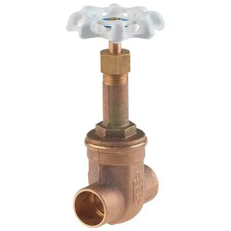 Bronze gate valve with rising-stem wheel handle, solder connection