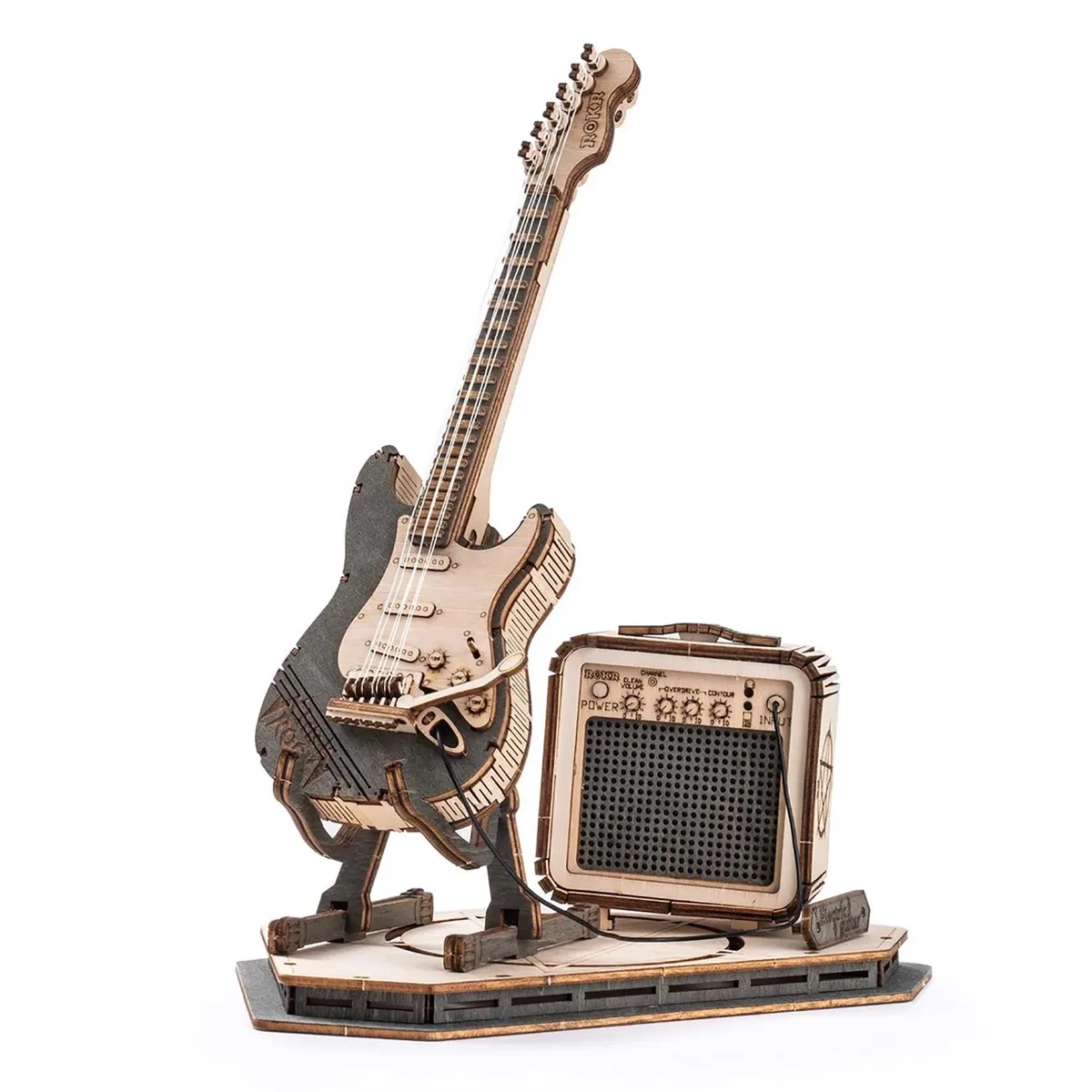 ROKR ROKR 140 Pieces 3D Wooden Puzzle Electric Guitar Stem Toy — product photo