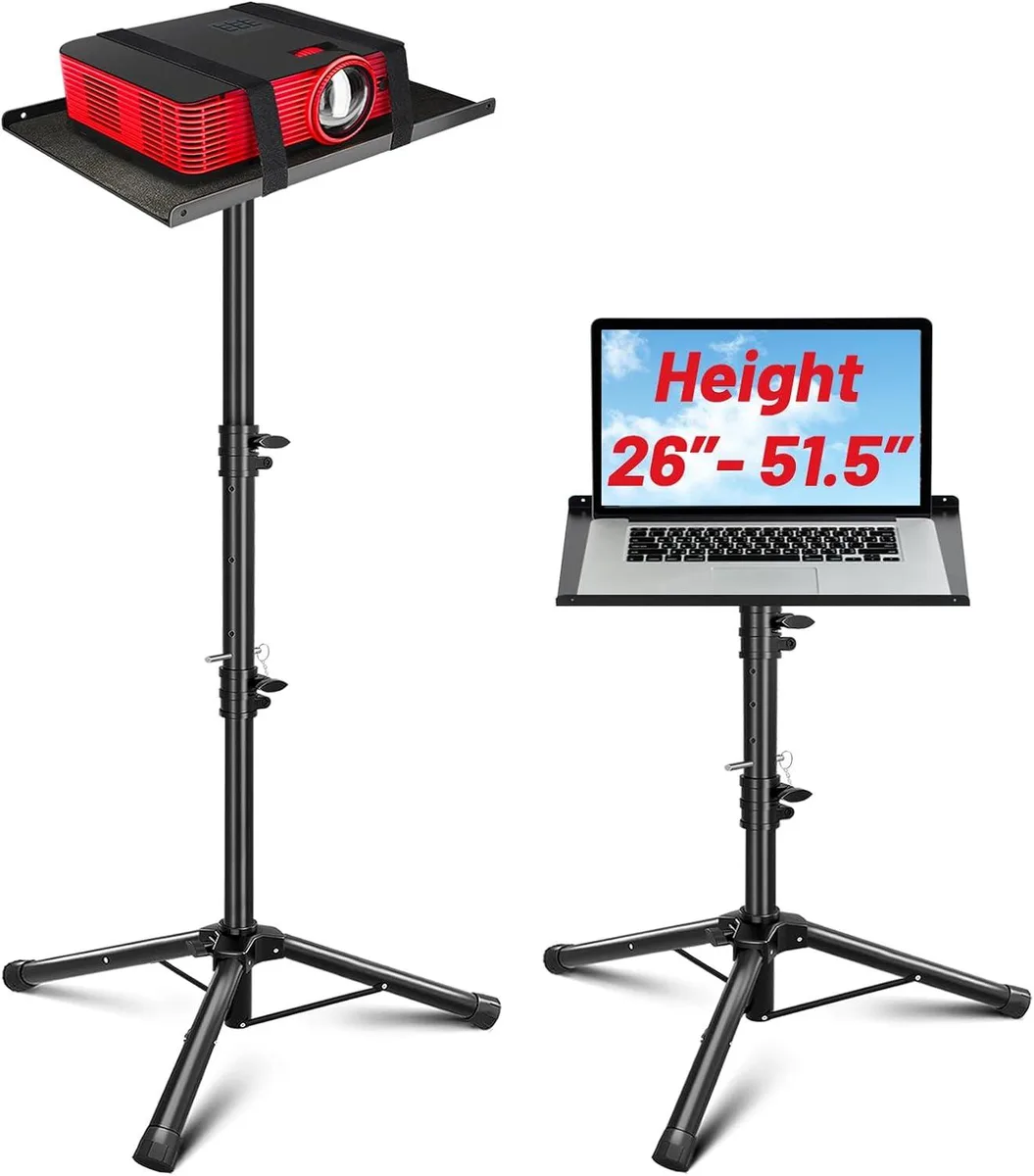 BFKK BFKK Projector Tripod Stand Adjustable 26 to 51.5in 16 x 11in Tray 30lbs 180° Tilt — product photo