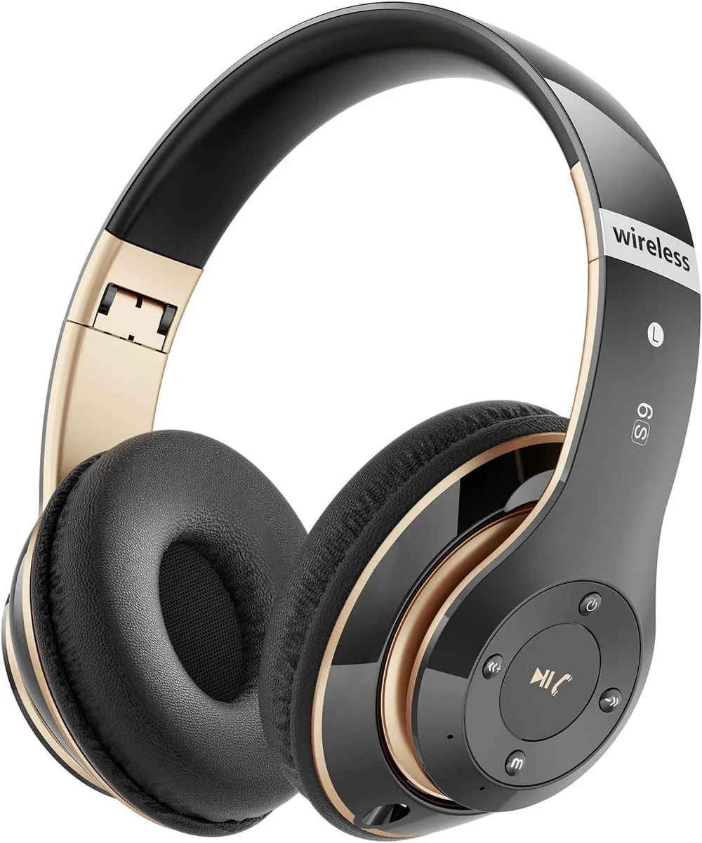 TUKO TUKO 6S Over-Ear Headphones 40h 6 EQ Black Gold — product photo