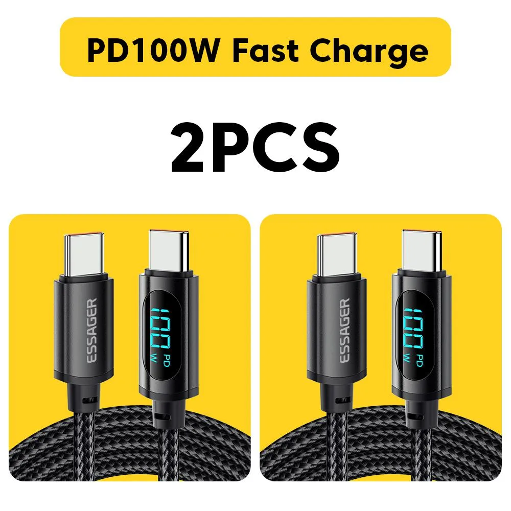 ESTONE ESTONE Essager XR USB-C Cable 100W LCD 3.3ft 2-Pack — product photo