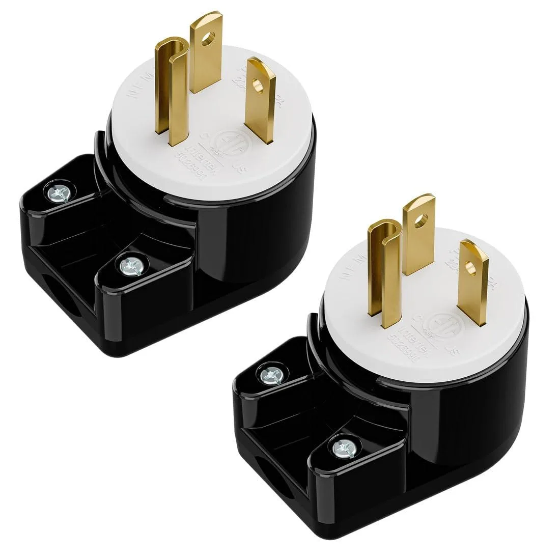 LORDWORLD LORDWORLD 20A 125V NEMA 5-20P Right Angle Rotatable AC Plug (2 Pack) — product photo