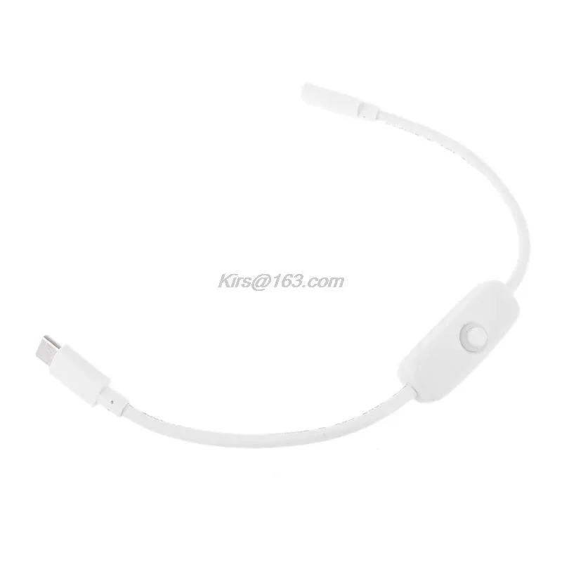 HETAI Digital Technology Co.,Ltd HETAI Digital Technology Co.,Ltd USB-C Male to Female Extension Cable with On/Off Switch 28cm White — product photo