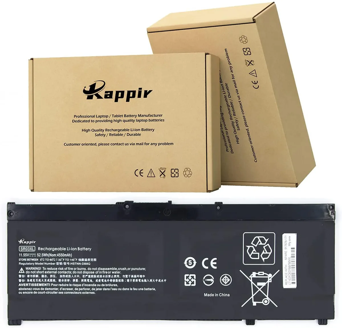 myVolts myVolts SR03XL/HSTNN-DB8Q/ 11.55V 52.5Wh laptop battery — product photo
