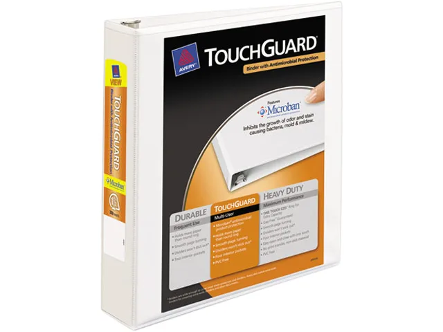 Avery Avery 17142 Touchguard Antimicrobial View Binder White — product photo